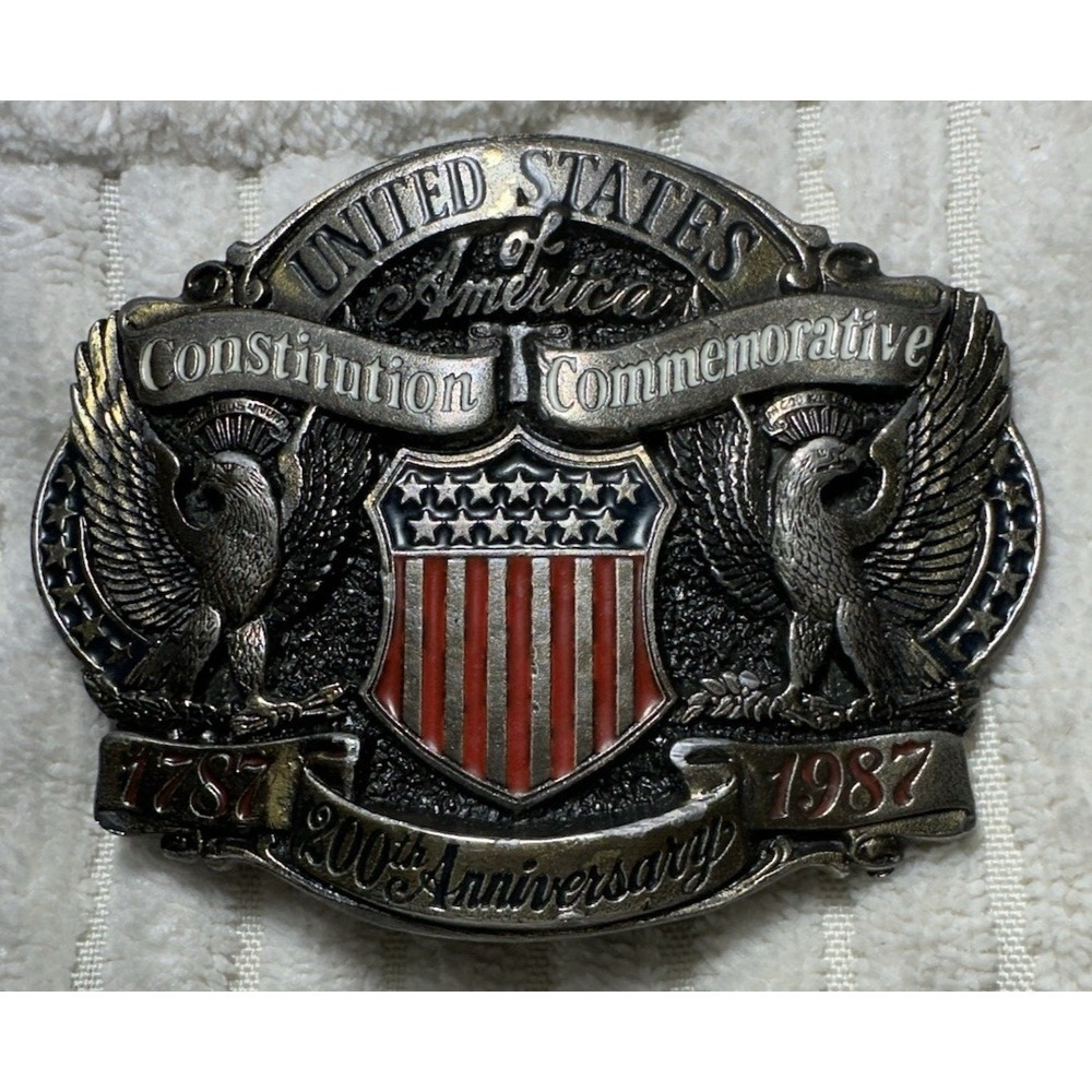 Vintage Belt Buckle US‎ Constitution 200th Anniversary 1787-1987 Limited Ed